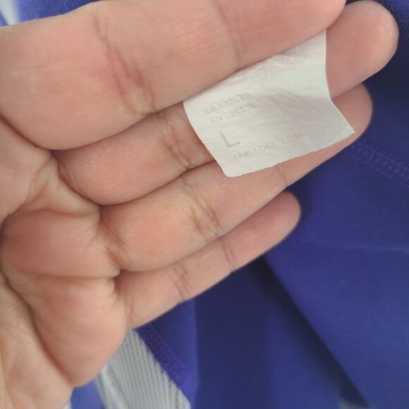 Fabletics High Rise Mesh Powerhold Cropped Legging UPF 50+ Purple White Large - Picture 7 of 8